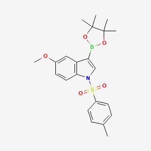 molecular formula C22H26BNO5S B1394632 5-methoxy-3-(4,4,5,5-tetramethyl-1,3,2-dioxaborolan-2-yl)-1-tosyl-1H-indole CAS No. 1185427-08-0