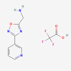 molecular formula C10H9F3N4O3 B1394633 {[3-(3-Pyridinyl)-1,2,4-oxadiazol-5-yl]methyl}amine trifluoroacetate CAS No. 1262773-70-5