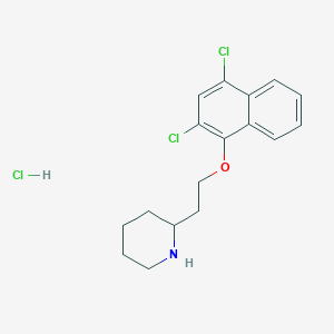 molecular formula C17H20Cl3NO B1394637 2-{2-[(2,4-Dichloro-1-naphthyl)oxy]-ethyl}piperidine hydrochloride CAS No. 1220029-37-7
