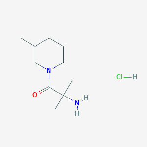 molecular formula C10H21ClN2O B1394638 2-Amino-2-methyl-1-(3-methyl-1-piperidinyl)-1-propanone hydrochloride CAS No. 1220034-83-2