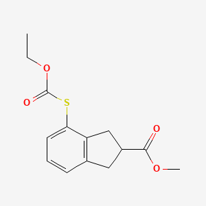 methyl 4-((ethoxycarbonyl)thio)-2,3-dihydro-1H-indene-2-carboxylate