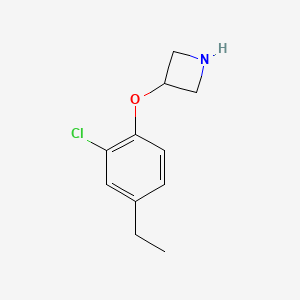 molecular formula C11H14ClNO B1394642 3-(2-Cloro-4-etilfenoxi)azetidina CAS No. 1220027-93-9