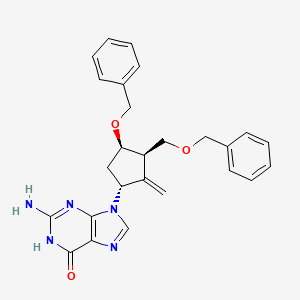 2-amino-9-[(1R,3R,4R)-2-methylidene-4-phenylmethoxy-3-(phenylmethoxymethyl)cyclopentyl]-1H-purin-6-one