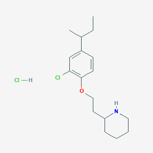 molecular formula C17H27Cl2NO B1394646 2-{2-[4-(叔丁基)-2-氯苯氧基]-乙基}哌啶盐酸盐 CAS No. 1219979-27-7