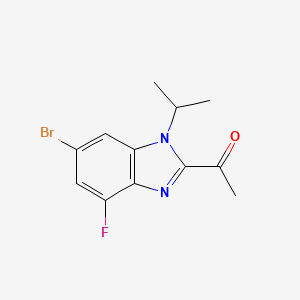 molecular formula C12H12BrFN2O B13946481 1-(6-Bromo-4-fluoro-1-isopropyl-1H-benzo[d]imidazol-2-yl)ethanone 