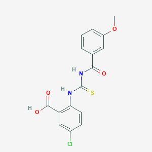 molecular formula C16H13ClN2O4S B13946491 5-Chloro-2-({[(3-methoxyphenyl)carbonyl]carbamothioyl}amino)benzoic acid 