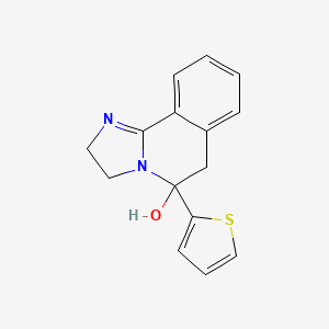 molecular formula C15H14N2OS B13946505 2,3,5,6-Tetrahydro-5-(2-thienyl)-imidazo(2,1-a)isoquinolin-5-ol CAS No. 60099-38-9