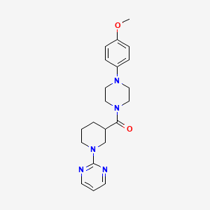 molecular formula C21H27N5O2 B13946527 [4-(4-Methoxyphenyl)piperazin-1-yl][1-(pyrimidin-2-yl)piperidin-3-yl]methanone 