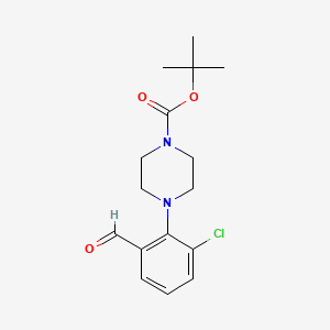 molecular formula C16H21ClN2O3 B13946536 Tert-butyl 4-(2-chloro-6-formylphenyl)piperazine-1-carboxylate CAS No. 869478-15-9