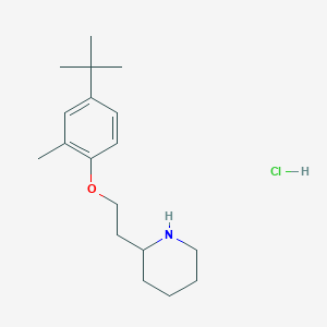 molecular formula C18H30ClNO B1394658 2-{2-[4-(叔丁基)-2-甲基苯氧基]-乙基}哌啶盐酸盐 CAS No. 1220016-54-5
