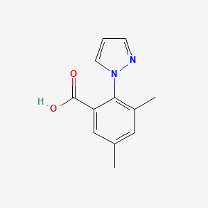 molecular formula C12H12N2O2 B1394664 3,5-二甲基-2-(1H-吡唑-1-基)苯甲酸 CAS No. 1214622-50-0