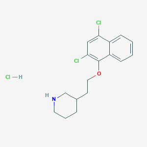 molecular formula C17H20Cl3NO B1394683 3-{2-[(2,4-Dichloro-1-naphthyl)oxy]-ethyl}piperidine hydrochloride CAS No. 1219948-91-0