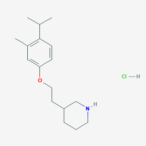 molecular formula C17H28ClNO B1394694 3-[2-(4-Isopropyl-3-methylphenoxy)ethyl]-piperidine hydrochloride CAS No. 1220032-33-6