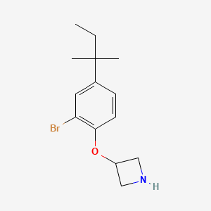 molecular formula C14H20BrNO B1394697 3-Azetidinyl 2-bromo-4-(tert-pentyl)phenyl ether CAS No. 1219976-51-8