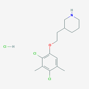 molecular formula C15H22Cl3NO B1394701 3-[2-(2,4-Dichloro-3,5-dimethylphenoxy)ethyl]-piperidine hydrochloride CAS No. 1220016-59-0