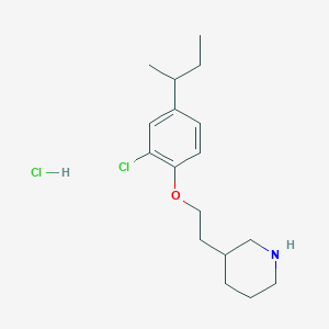 molecular formula C17H27Cl2NO B1394708 3-{2-[4-(Sec-butyl)-2-chlorophenoxy]-ethyl}piperidine hydrochloride CAS No. 1220039-11-1
