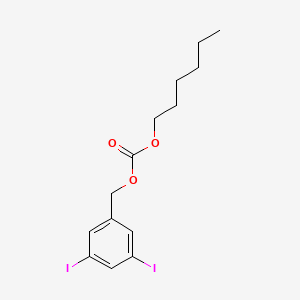 molecular formula C14H18I2O3 B13947219 Carbonic acid, 3,5-diiodobenzyl hexyl ester CAS No. 60075-91-4