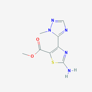 molecular formula C8H9N5O2S B13947267 Methyl 2-amino-4-(1-methyl-1H-1,2,4-triazol-5-yl)-1,3-thiazole-5-carboxylate 