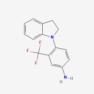 B1394731 4-(2,3-Dihydro-1H-indol-1-YL)-3-(trifluoromethyl)-phenylamine CAS No. 1184442-27-0