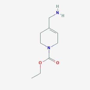 molecular formula C9H16N2O2 B13947356 Ethyl 4-(aminomethyl)-5,6-dihydropyridine-1(2H)-carboxylate 