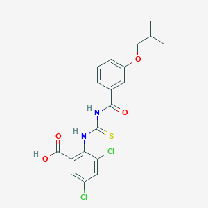 3,5-Dichloro-2-[[3-(2-methylpropoxy)benzoyl]carbamothioylamino]benzoic acid