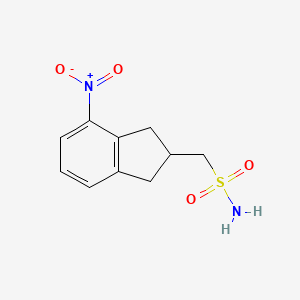 molecular formula C10H12N2O4S B13947485 (4-nitro-2,3-dihydro-1H-inden-2-yl)methanesulfonamide 