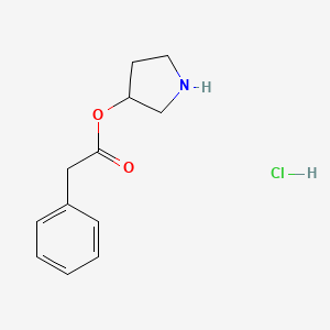 molecular formula C12H16ClNO2 B1394756 3-吡咯烷基 2-苯乙酸盐酸盐 CAS No. 1219948-53-4