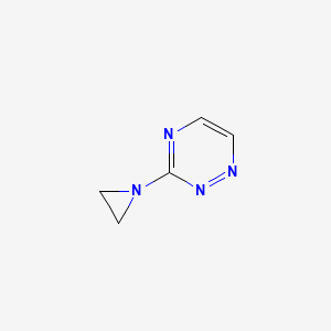 molecular formula C5H6N4 B13947687 3-(Aziridin-1-yl)-1,2,4-triazine CAS No. 61108-81-4