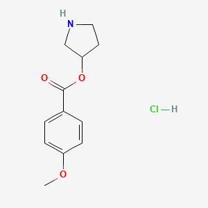molecular formula C12H16ClNO3 B1394775 3-Pyrrolidinyl 4-methoxybenzoate hydrochloride CAS No. 1220021-16-8