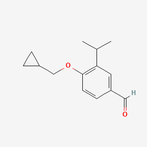 molecular formula C14H18O2 B1394779 4-(Cyclopropylmethoxy)-3-isopropylbenzaldehyde CAS No. 883525-95-9