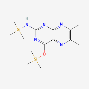 molecular formula C14H25N5OSi2 B13947790 2-Pteridinamine, 6,7-dimethyl-N-(trimethylsilyl)-4-[(trimethylsilyl)oxy]- CAS No. 36972-94-8