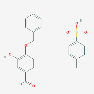 molecular formula C21H20O6S B13947795 3-Hydroxy-4-phenylmethoxybenzaldehyde;4-methylbenzenesulfonic acid 