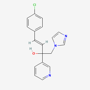 molecular formula C18H16ClN3O B13947813 4-(4-chlorophenyl)-1-(1H-imidazol-1-yl)-2-(3-pyridinyl)-3-buten-2-ol 