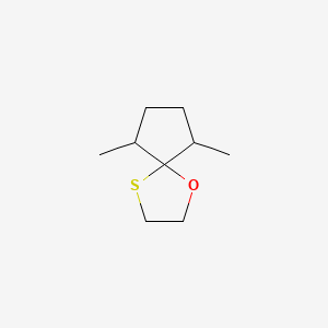 molecular formula C9H16OS B13947840 1-Oxa-4-thiaspiro[4.4]nonane, 6,9-dimethyl- CAS No. 57156-88-4