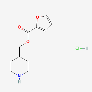 molecular formula C11H16ClNO3 B1394798 4-哌啶基甲基 2-呋喃甲酸酯盐酸盐 CAS No. 1219949-54-8