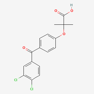 molecular formula C17H14Cl2O4 B13947993 2-[4-(3,4-Dichlorobenzoyl)phenoxy]-2-methylpropanoic acid CAS No. 60012-98-8