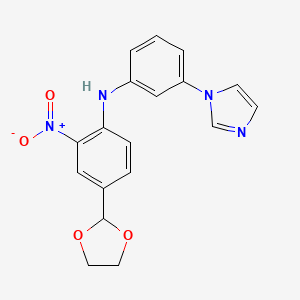 4-(2-Dioxolanyl)-2-nitro-n-(3-(1-imidazolyl)phenyl)aniline