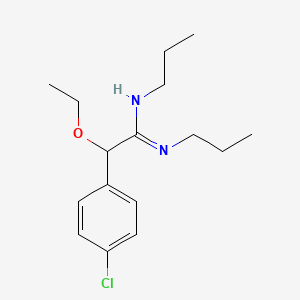 molecular formula C16H25ClN2O B13948119 2-(p-Chlorophenyl)-N,N'-dipropyl-2-ethoxyacetamidine CAS No. 64058-99-7