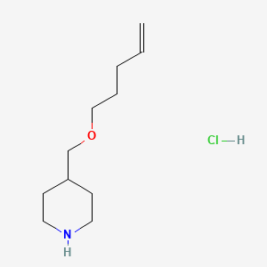 molecular formula C11H22ClNO B1394813 4-[(4-戊烯氧基)甲基]哌啶盐酸盐 CAS No. 1219980-61-6