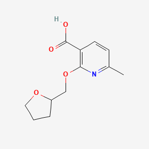 molecular formula C12H15NO4 B1394817 6-甲基-2-(四氢-2-呋喃基甲氧基)-烟酸 CAS No. 1220021-38-4