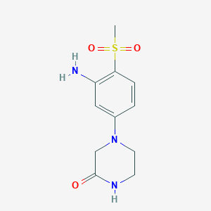 molecular formula C11H15N3O3S B1394825 4-[3-氨基-4-(甲基磺酰基)苯基]-2-哌嗪酮 CAS No. 1220039-18-8