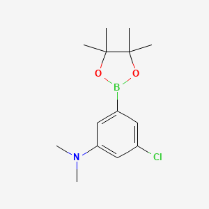 molecular formula C14H21BClNO2 B1394833 3-Chloro-N,N-dimethyl-5-(4,4,5,5-tetramethyl-1,3,2-dioxaborolan-2-YL)aniline CAS No. 942069-59-2