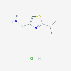 molecular formula C7H13ClN2S B1394844 (2-异丙基噻唑-4-基)甲胺盐酸盐 CAS No. 1262771-25-4