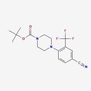 molecular formula C17H20F3N3O2 B1394853 tert-Butyl 4-(4-cyano-2-(trifluoromethyl)phenyl)piperazine-1-carboxylate CAS No. 1208089-38-6