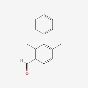 molecular formula C16H16O B13948891 2,4,6-Trimethyl-[1,1'-biphenyl]-3-carbaldehyde 