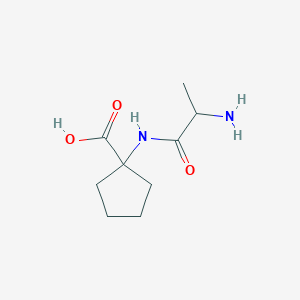 molecular formula C9H16N2O3 B13948901 Cyclopentanecarboxylicacid, 1-[(2-amino-1-oxopropyl)amino]- CAS No. 91633-91-9