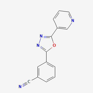 molecular formula C14H8N4O B13948947 3-(5-Pyridine-3-yl-[1,3,4]oxadiazol-2-yl)-benzonitrile 