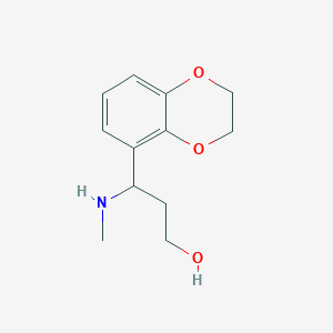 molecular formula C12H17NO3 B13948982 3-(2,3-Dihydrobenzo[b][1,4]dioxin-5-yl)-3-(methylamino)propan-1-ol 