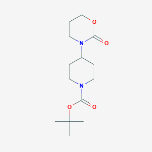 molecular formula C14H24N2O4 B1394916 叔丁基 4-(2-氧代-1,3-恶唑烷-3-基)哌啶-1-羧酸酯 CAS No. 1216859-23-2
