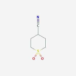 molecular formula C6H9NO2S B1394918 Tetrahydro-2H-thiopyran-4-carbonitrile 1,1-dioxide CAS No. 912578-71-3